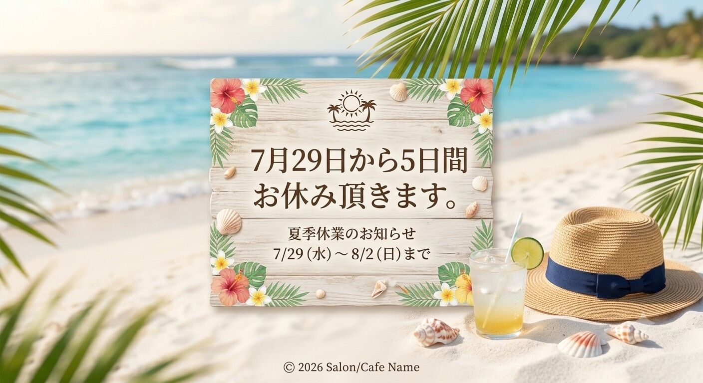 夏季休業のお知らせ